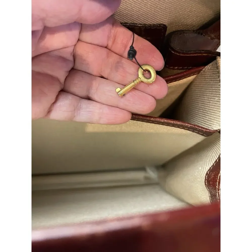 Bosca Old Leather Partners Briefcase Burgundy With Key
